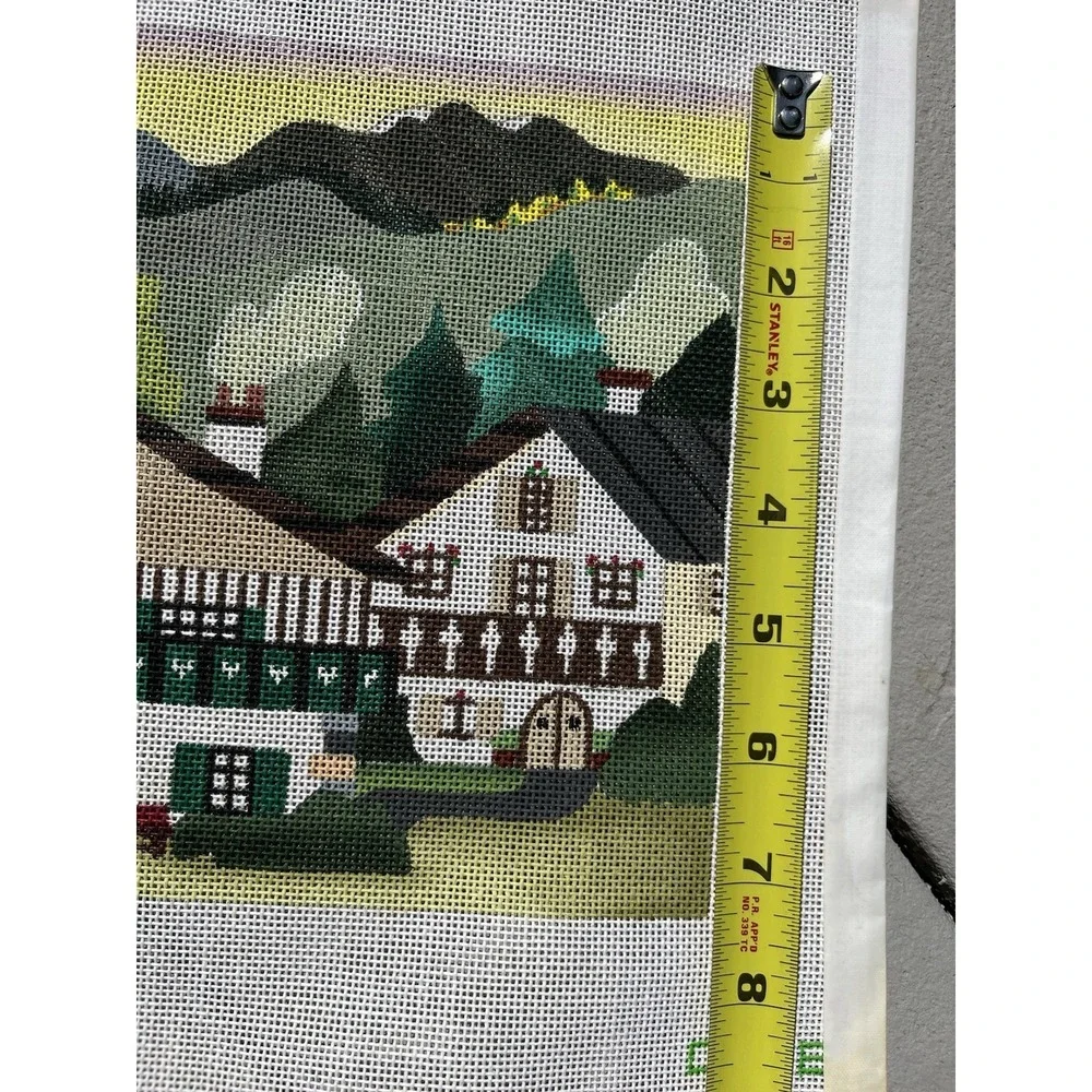 Dede Handpainted Needlepoint Canvas  Countryside Village England Landscape